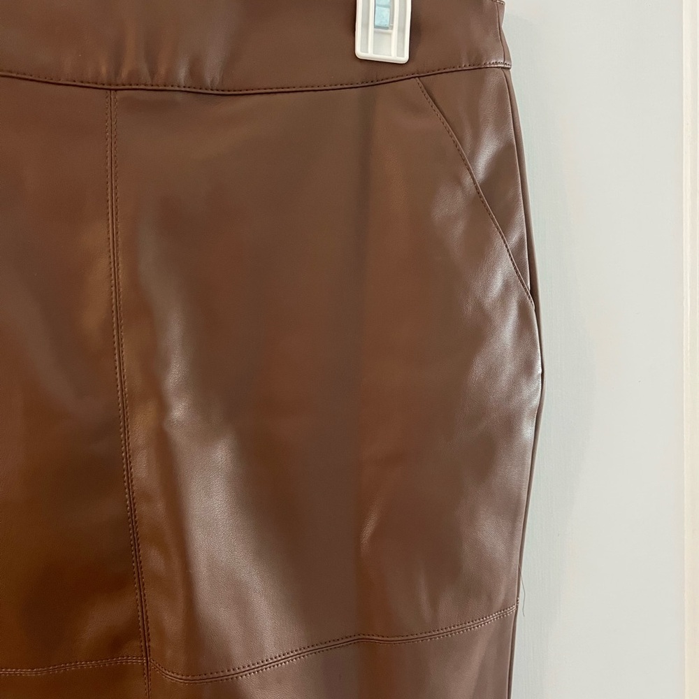 Brown Leather Skirt